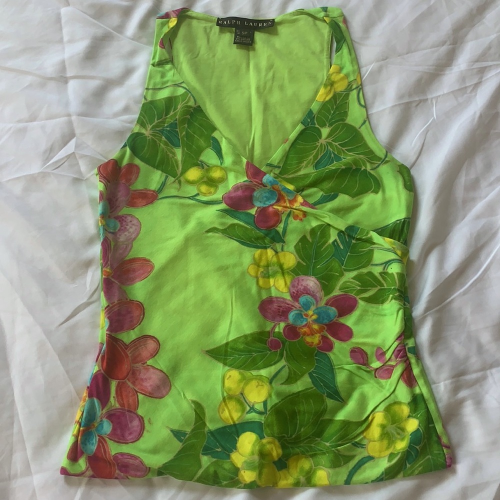 Ralph Lauren vintage green floral top